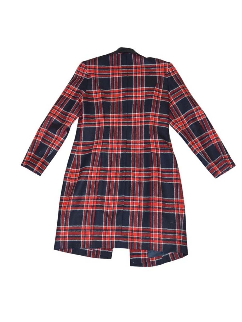 Vintage 60s Nonnoca Plaid Double Breasted Coat Dress Size XS Coquette Holiday - Picture 9 of 10